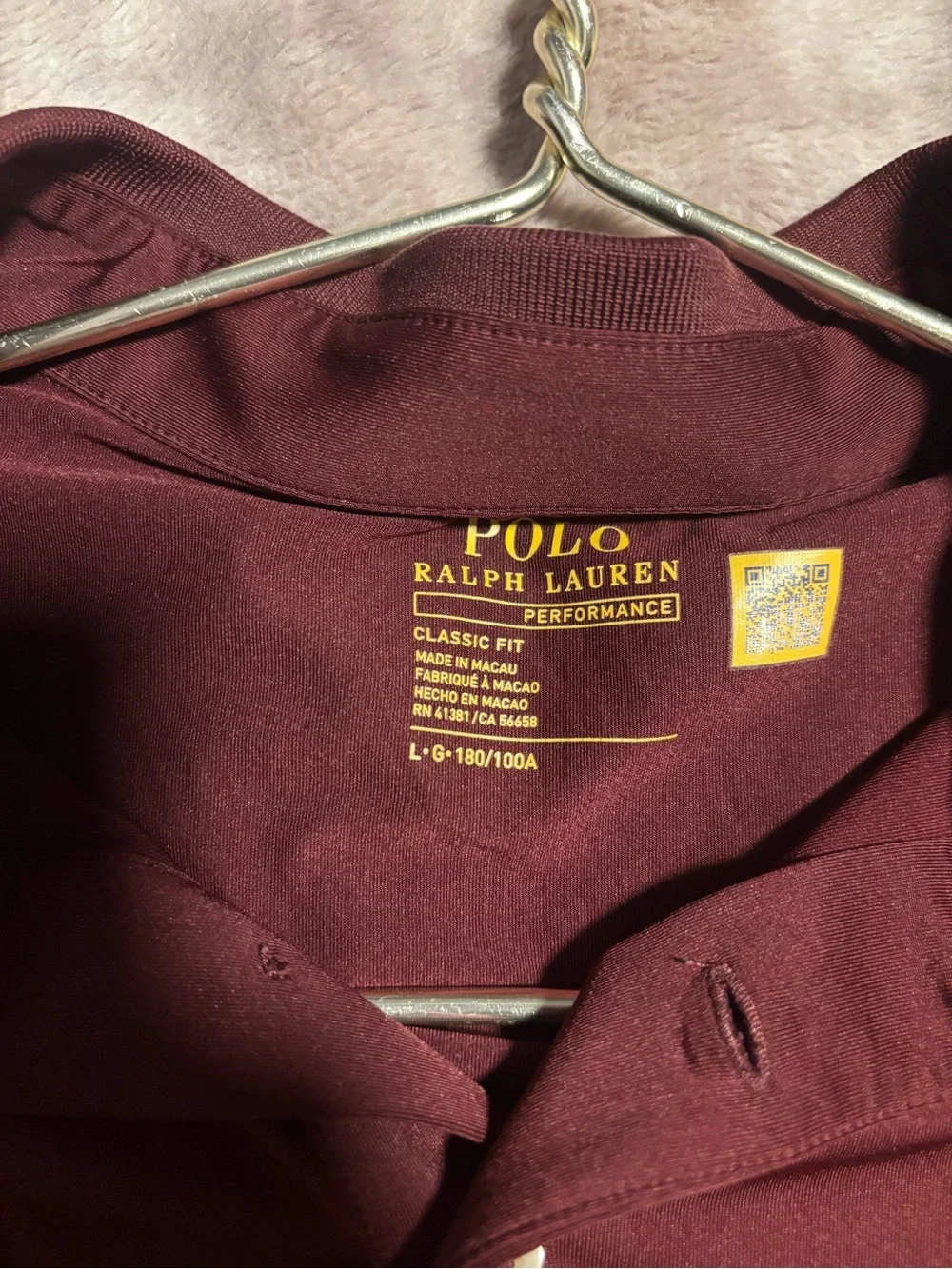 Polo Ralph Lauren Performance Classic Fit Polo Shirt Burgundy Men’s Large